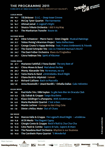 Festival da Jazz 2011 - Programm